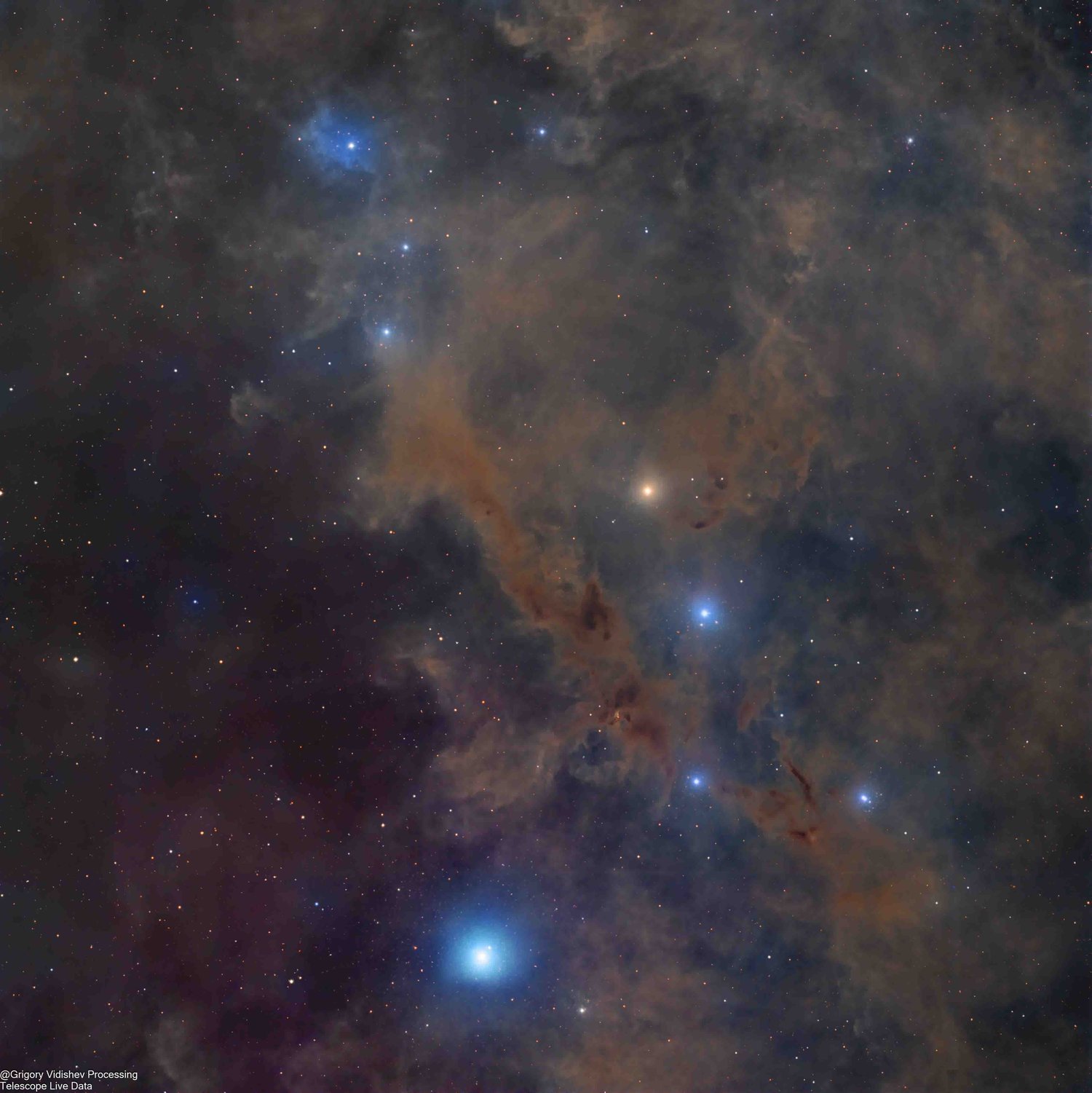 Image of W63 Supernova Remnant, 24 panel mosaic zoom